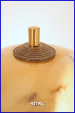 Type Deco table lamp 1930s opal glass marble brass unique piece E14 Ambria