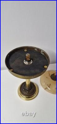 Type Deco table lamp 1930s opal glass marble brass unique piece E14 Ambria