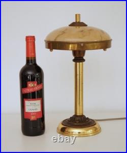 Type Deco table lamp 1930s opal glass marble brass unique piece E14 Ambria
