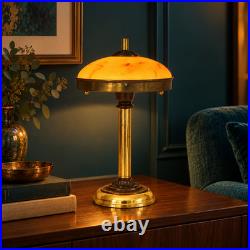 Type Deco table lamp 1930s opal glass marble brass unique piece E14 Ambria