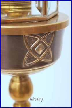 Unique piece Art Nouveau table copper lamp street carcans lamp