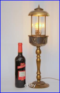 Unique piece Art Nouveau table copper lamp street carcans lamp