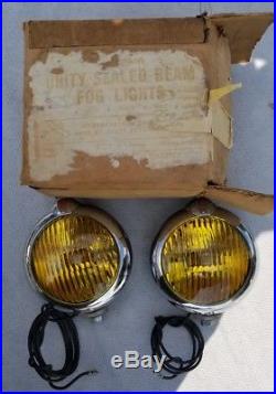 Unity Amber Fog Lamp Bracket Switch Vintage Nos 5 Inch Pair Boxed