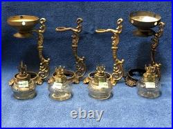 VAPO CRESOLENE Miniature LAMP 4 Fonts, 4 Burners, 4 Holders c1890 Original PARTS
