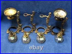 VAPO CRESOLENE Miniature LAMP 4 Fonts, 4 Burners, 4 Holders c1890 Original PARTS