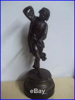 VINTAGE ANTIQUE Bronze Sculpture Flute Player LAMP PARTS REPAIR ESTATE FIND