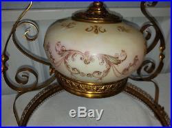 VINTAGE ANTIQUE RETRACTABLE HANGING OIL LAMP PARTS ONLY B & H Tank