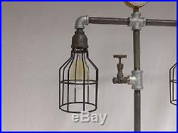 VINTAGE BARN INDUSTRIAL light old lamp parts cages and guage Steampunk