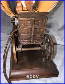 VINTAGE United Clock Model No. 550 Covered Wagon Brass Lamp / Clock USED/WORKS VINTAGE United Clock Model No. 550 Covered Wagon Brass Lamp / Clock USED/WORKS