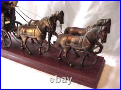 VINTAGE United Clock Model No. 550 Covered Wagon Brass Lamp / Clock Works Great