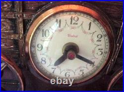 VINTAGE United Clock Model No. 550 Covered Wagon Brass Lamp / Clock Works Great