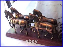 VINTAGE United Clock Model No. 550 Covered Wagon Brass Lamp / Clock Works Great