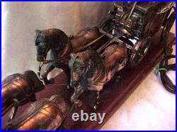 VINTAGE United Clock Model No. 550 Covered Wagon Brass Lamp / Clock Works Great