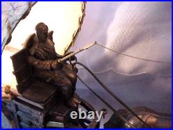 VINTAGE United Clock Model No. 550 Covered Wagon Brass Lamp / Clock Works Great