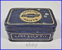 VTG 1930s GENUINE CHEVROLET PARTS LAMP BULB KIT TIN & (EMPTY)