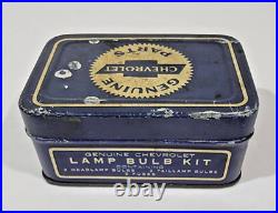 VTG 1930s GENUINE CHEVROLET PARTS LAMP BULB KIT TIN & (EMPTY)