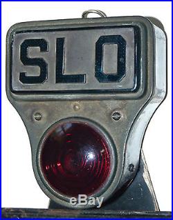 VTG ANTIQUE SLO TAIL LAMP STOP LIGHT SLOW 1920s CAR & LICENSE PLATE ILLINOIS 42