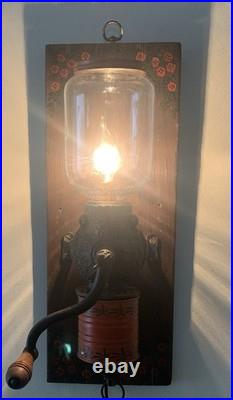 VTG Arcade Crystal Coffee Grinder LAMP, Cast Iron