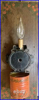 VTG Arcade Crystal Coffee Grinder LAMP, Handcrafted, Cast Iron Wall Mounted, RED