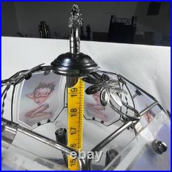 VTG Betty Boop Touch Table Lamp 6 Glass Panel Shade 19.5 AS IS Parts Repair
