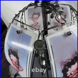 VTG Betty Boop Touch Table Lamp 6 Glass Panel Shade 19.5 AS IS Parts Repair
