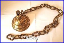 VTG Ceiling Chandelier Canopy Solid Brass Bronze Parts Ornate French Lamp Chain