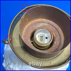 VTG Fenton White Milk Glass GWTW Banquet Parlor Poppy Lamp Base Parts ONLY READ