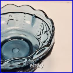 VTG Indiana Glass Colonial Blue Stars & Bars Fairy Lamp Base Bottom Only Parts