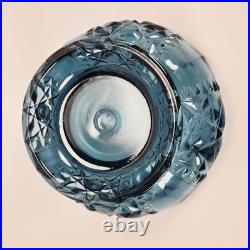 VTG Indiana Glass Colonial Blue Stars & Bars Fairy Lamp Base Bottom Only Parts