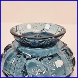 VTG Indiana Glass Colonial Blue Stars & Bars Fairy Lamp Base Bottom Only Parts