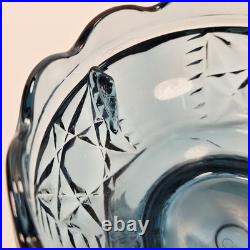 VTG Indiana Glass Colonial Blue Stars & Bars Fairy Lamp Base Bottom Only Parts