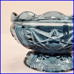VTG Indiana Glass Colonial Blue Stars & Bars Fairy Lamp Base Bottom Only Parts