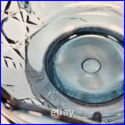 VTG Indiana Glass Colonial Blue Stars & Bars Fairy Lamp Base Bottom Only Parts