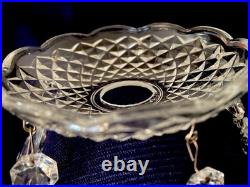 VTG Lot 10 Chandelier Parts 4 Bobeche With 5 Brass Pin X-Large Prisms 3.5 See