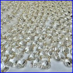 VTG Lot 8 14in Lead Crystal Chandelier Garland Strands 128 Graduated Octagons
