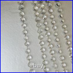 VTG Lot 8 14in Lead Crystal Chandelier Garland Strands 128 Graduated Octagons
