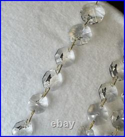 VTG Lot 8 14in Lead Crystal Chandelier Garland Strands 128 Graduated Octagons