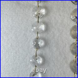 VTG Lot 8 14in Lead Crystal Chandelier Garland Strands 128 Graduated Octagons