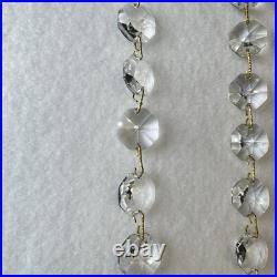 VTG Lot 8 14in Lead Crystal Chandelier Garland Strands 128 Graduated Octagons