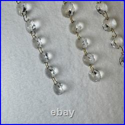 VTG Lot 8 14in Lead Crystal Chandelier Garland Strands 128 Graduated Octagons