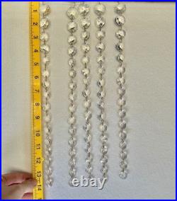 VTG Lot 8 14in Lead Crystal Chandelier Garland Strands 128 Graduated Octagons