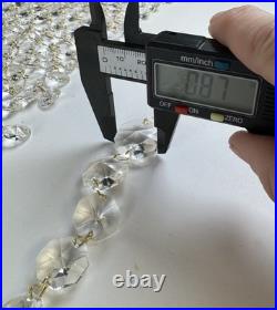VTG Lot 8 14in Lead Crystal Chandelier Garland Strands 128 Graduated Octagons