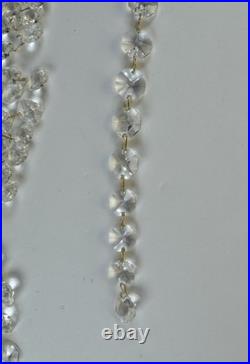 VTG Lot 8 14in Lead Crystal Chandelier Garland Strands 128 Graduated Octagons