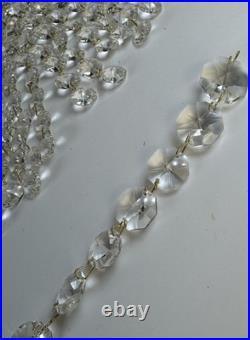 VTG Lot 8 14in Lead Crystal Chandelier Garland Strands 128 Graduated Octagons
