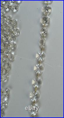 VTG Lot 8 14in Lead Crystal Chandelier Garland Strands 128 Graduated Octagons