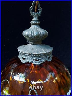 VTG MCM Hollywood Regency Ornate Amber Optic Light Swag Lamp Falkenstein Parts