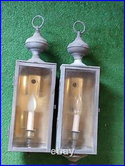 VTG MCM Victorian Gothic Slide Out Glass Lamps PARTS ONLY ELECTRIC NEEDS WORK