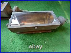 VTG MCM Victorian Gothic Slide Out Glass Lamps PARTS ONLY ELECTRIC NEEDS WORK