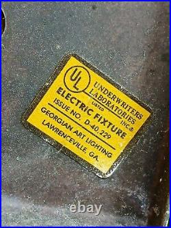 VTG MCM Victorian Gothic Slide Out Glass Lamps PARTS ONLY ELECTRIC NEEDS WORK