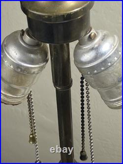 VTG ORNATE White Marble Table Lamp Lighting Brass Footed Ornate FOR PARTS